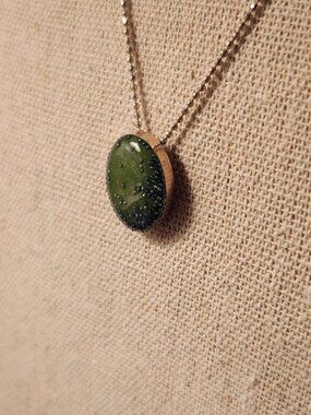 Vivi Sun 2007 green candy necklace Sterling 925 resin, glass marble necklace 26"